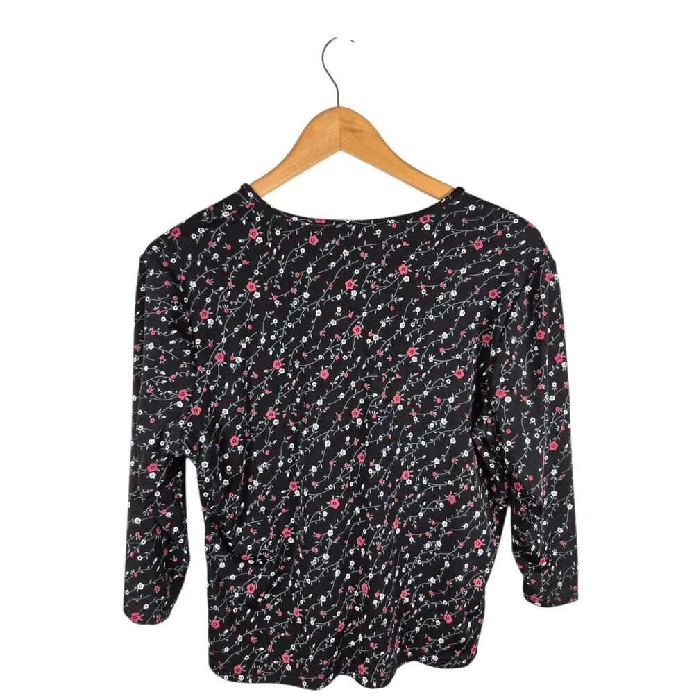 VTG NWT Briggs Petite Womens Floral Black Petite Large LP USA Fairy Whimsigoth - Picture 3 of 8